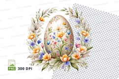 Floral easter egg clipart png Product Image 1