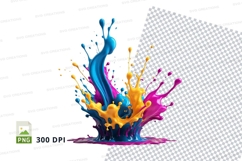 Colorful paint splash clipart png Product Image 1