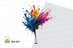 Colorful paint splash on white background mockup Product Image 1