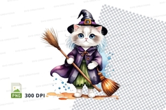 Cartoon cat witch clipart png Product Image 1