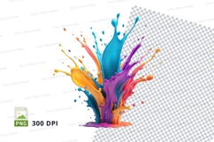 Colorful paint splash clipart png Product Image 1