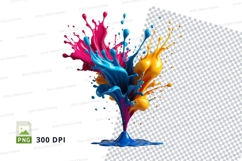 Colorful paint splash clipart png Product Image 1