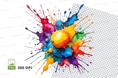 Colorful splash paint clipart png Product Image 1