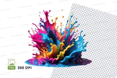 Colorful paint splash clipart png Product Image 1
