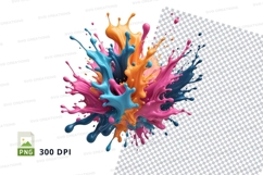Colorful paint splash clipart png Product Image 1