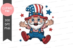 Patriotic gnome clipart png Product Image 1