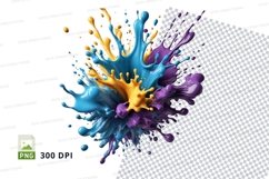 Colorful paint splash clipart png Product Image 1