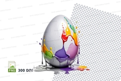 Easter egg with colorful paint splatter mockup Product Image 1