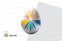 Colorful sunburst pattern easter egg clipart png Product Image 1