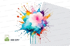 Colorful paint splash clipart png Product Image 1