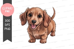 Happy dachshund puppy clipart png Product Image 1