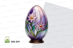 Decorative stained glass egg with flowers Product Image 1