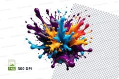 Colorful paint splash clipart png Product Image 1