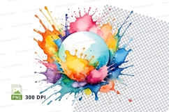 Colorful paint splatter background clipart png Product Image 1