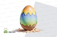 Colorful cracked egg clipart png Product Image 1