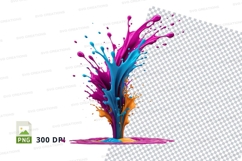 Colorful paint splatter clipart png Product Image 1