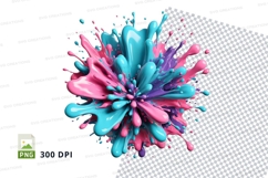 Colorful paint splatter clipart png Product Image 1