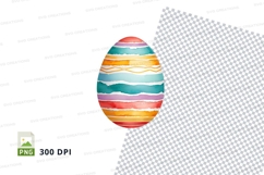 Colorful striped easter egg clipart png Product Image 1