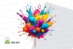 Colorful paint splash clipart png Product Image 1