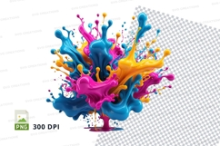 3d paint splatter clipart png Product Image 1