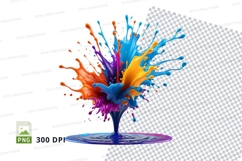 Colorful paint splatter clipart png Product Image 1