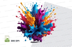 Colorful paint splash clipart png Product Image 1