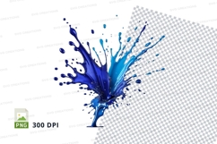 Blue liquid splash clipart png Product Image 1