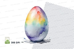 Rainbow dyed egg clipart png Product Image 1