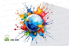 Colorful globe splash mockup Product Image 1