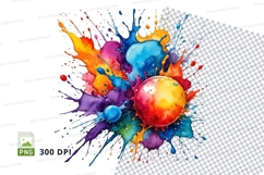 Colorful paint splash clipart png Product Image 1