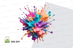 Colorful paint splash clipart png Product Image 1