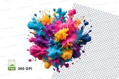 Colorful paint splash clipart png Product Image 1