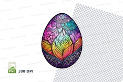 Colorful mandala pattern easter egg clipart png Product Image 1