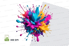 Colorful paint splash clipart png Product Image 1