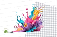 Colorful paint splash clipart png Product Image 1