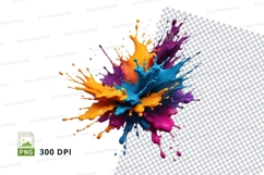 Colorful paint splatter clipart png Product Image 1
