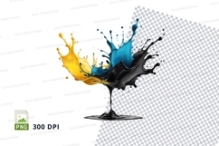 Wine glass with colorful splash mockup Product Image 1