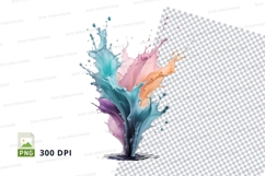 Colorful liquid splash clipart png Product Image 1