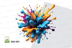 Colorful paint splash clipart png Product Image 1