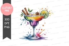 Rainbow cocktail clipart png Product Image 1