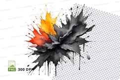 Colorful paint splash clipart png Product Image 1
