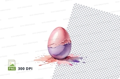 Pink and purple cracked egg clipart png Product Image 1