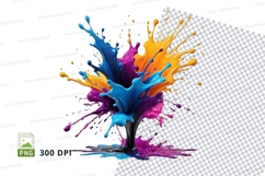 Colorful paint splatter clipart png Product Image 1