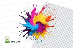 Colorful paint splatter clipart png Product Image 1