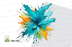 Abstract watercolor splash clipart png Product Image 1