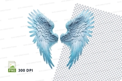 Blue feather wings clipart png Product Image 1