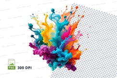 Colorful paint splash clipart png Product Image 1