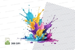 Colorful paint splash clipart png Product Image 1