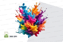 Colorful paint splash clipart png Product Image 1