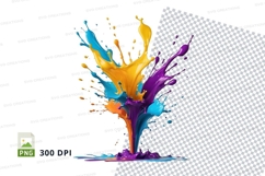 Colorful paint splash clipart png Product Image 1